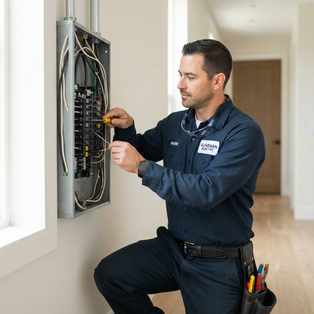 Licensed Toronto Bright Electric electrician working on a residential electrical panel